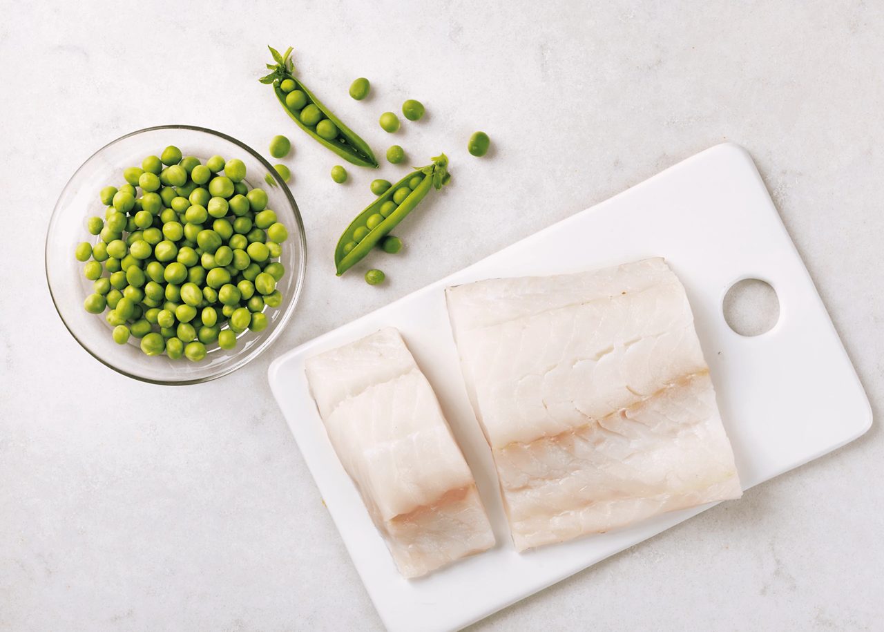 Fish and peas