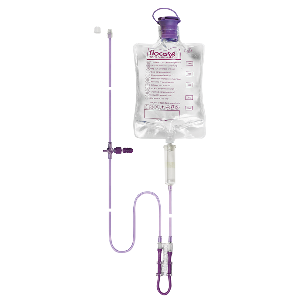 Σάκος εντερικής διατροφής Flocare® Top Fill Reservoir μαζί με σωλήνα σίτισης