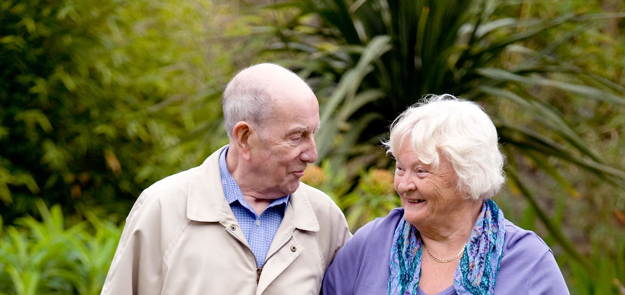 Senior couple looking at each other and smiling