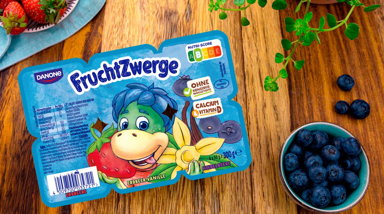 FruchtZwerge - 6er Pack Erdbeere, Erdbeer-Vanille, Heidelbeere