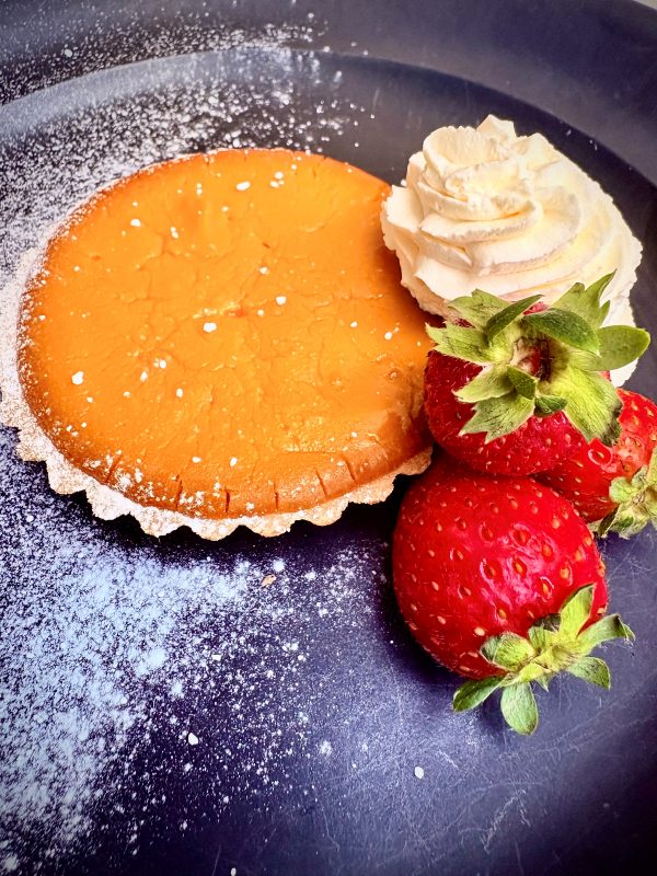 Ginger pumpkin custard tart