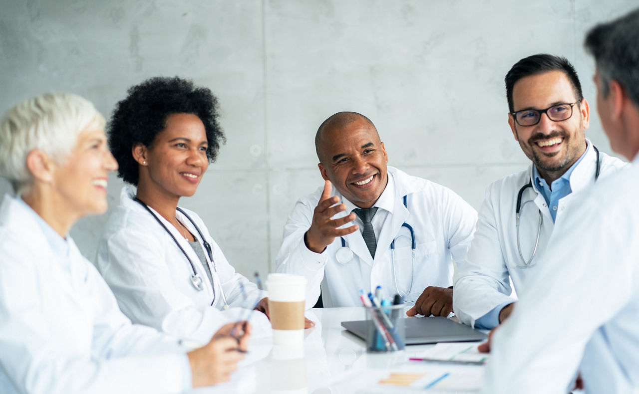 Shot of team of doctors having a meeting and sharing medical knowledge with colleagues