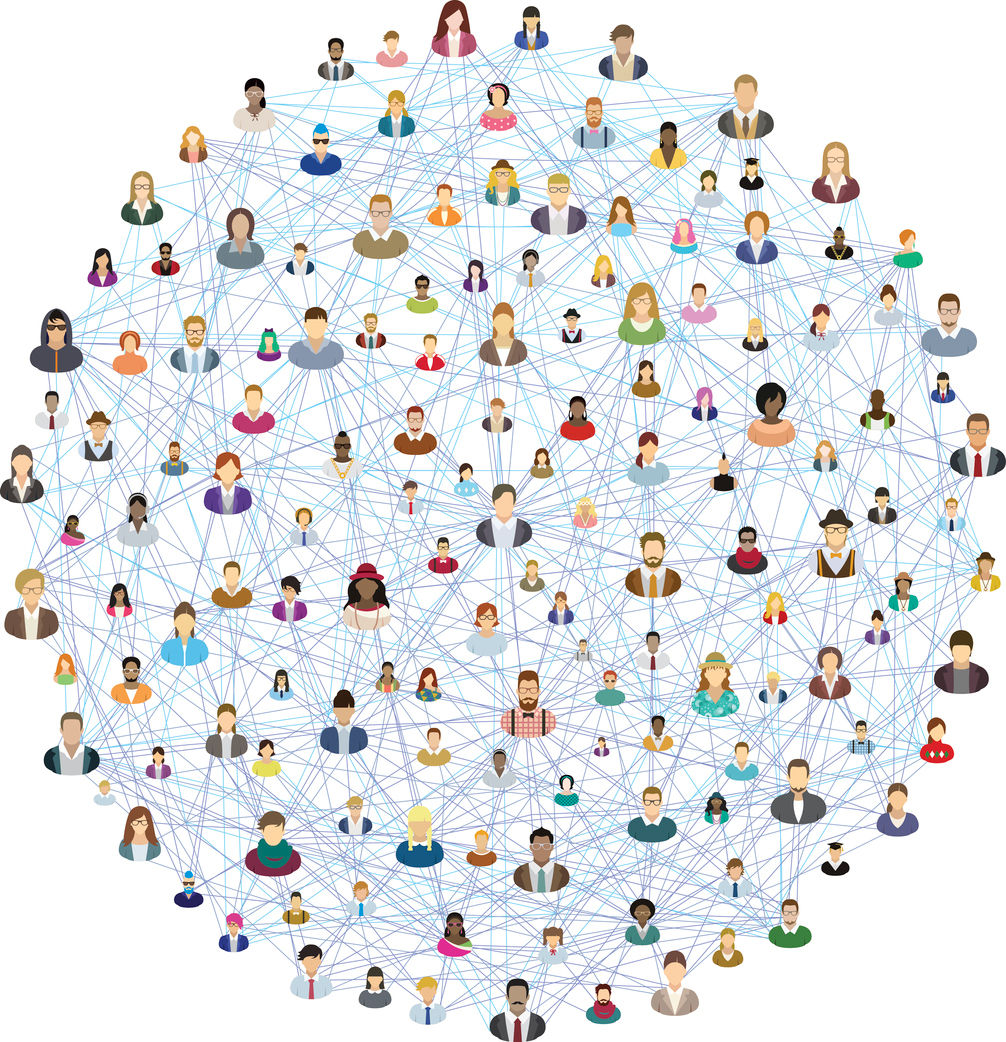 Social network sphere – vector illustration.