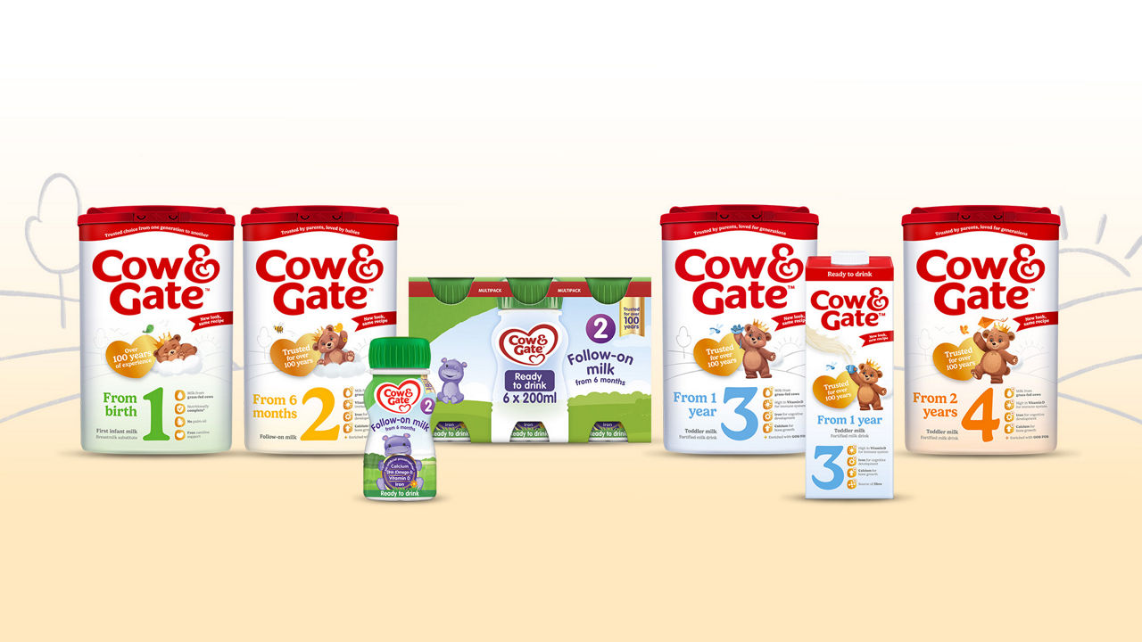 image of all cow and gate product packs