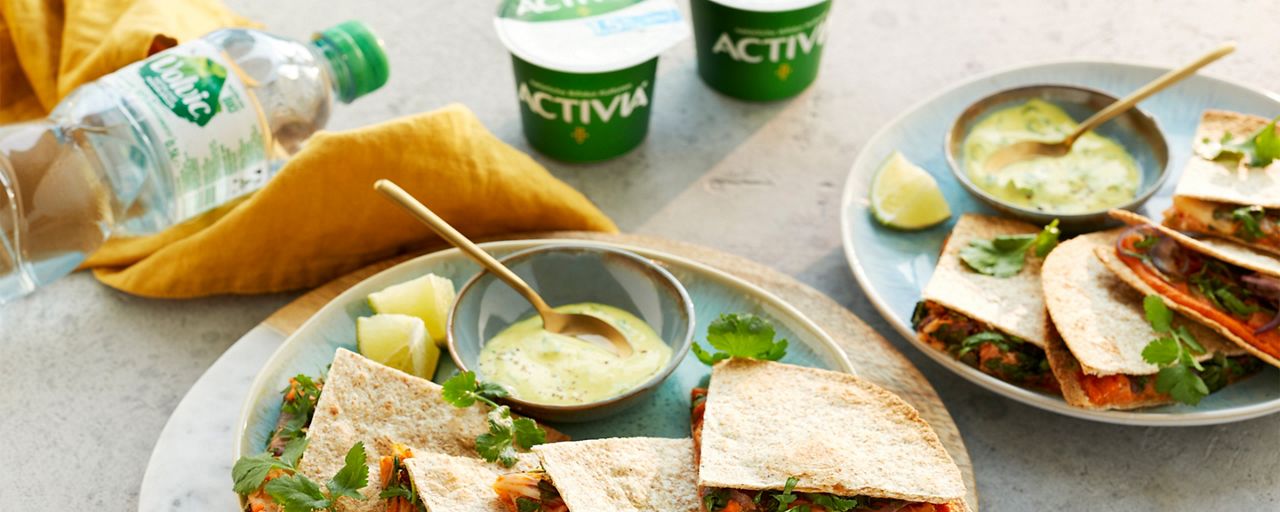 Quesadillas integrales de kimchi