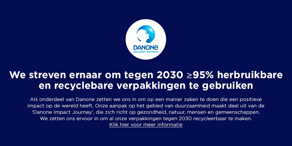 Danone streeft naar minimaal 95% herbruikbare en recyclebare verpakkingen tegen 2030