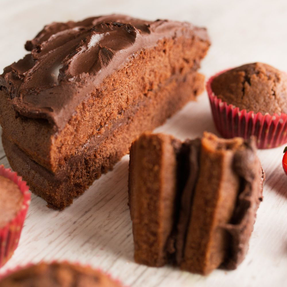 Loprofin Schokoladen-Backmischung Serviervorschlag