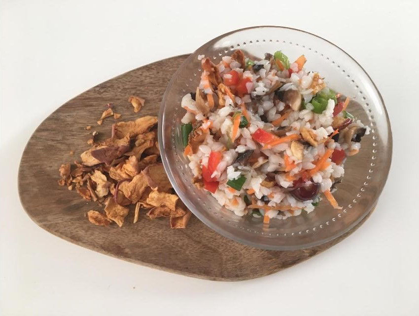 Low protein apple rice salad