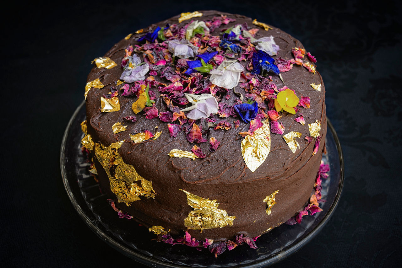 Low protein Chocolate decorated cake