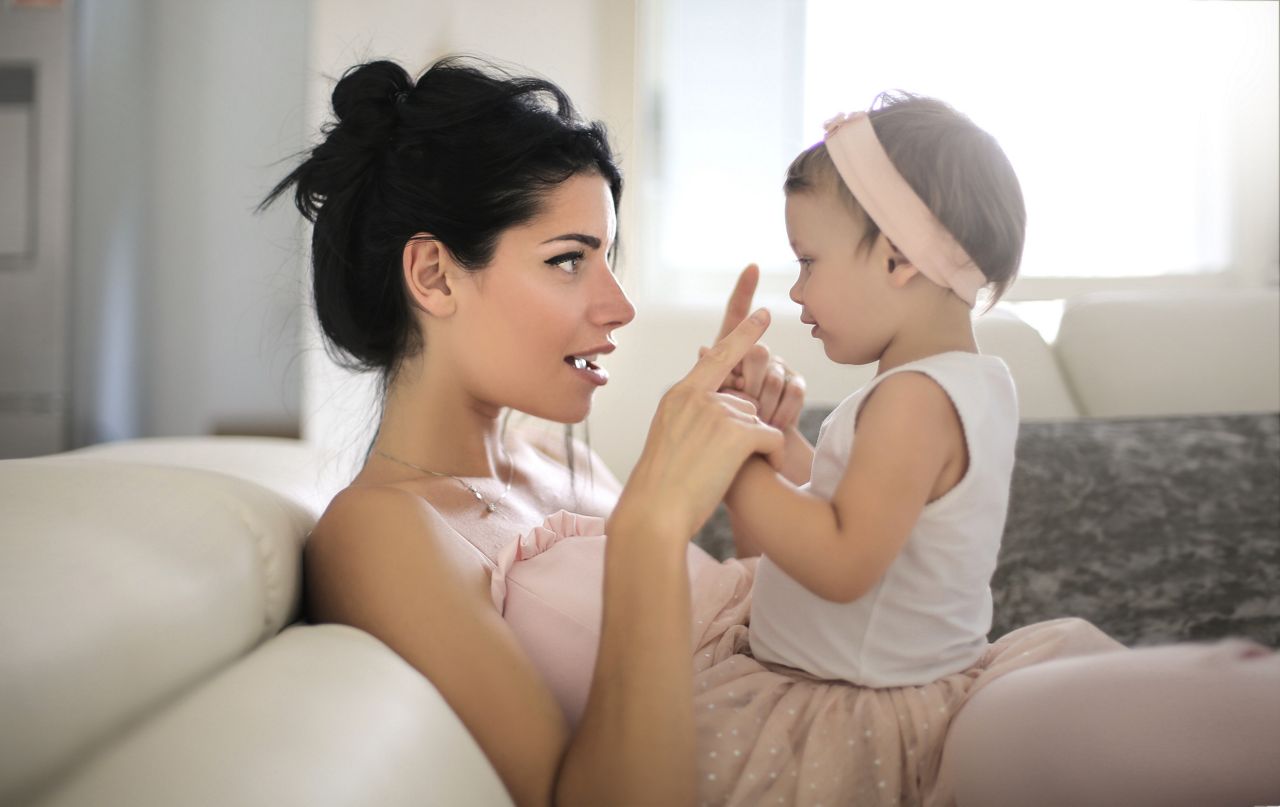 Sweet family spending time together at home