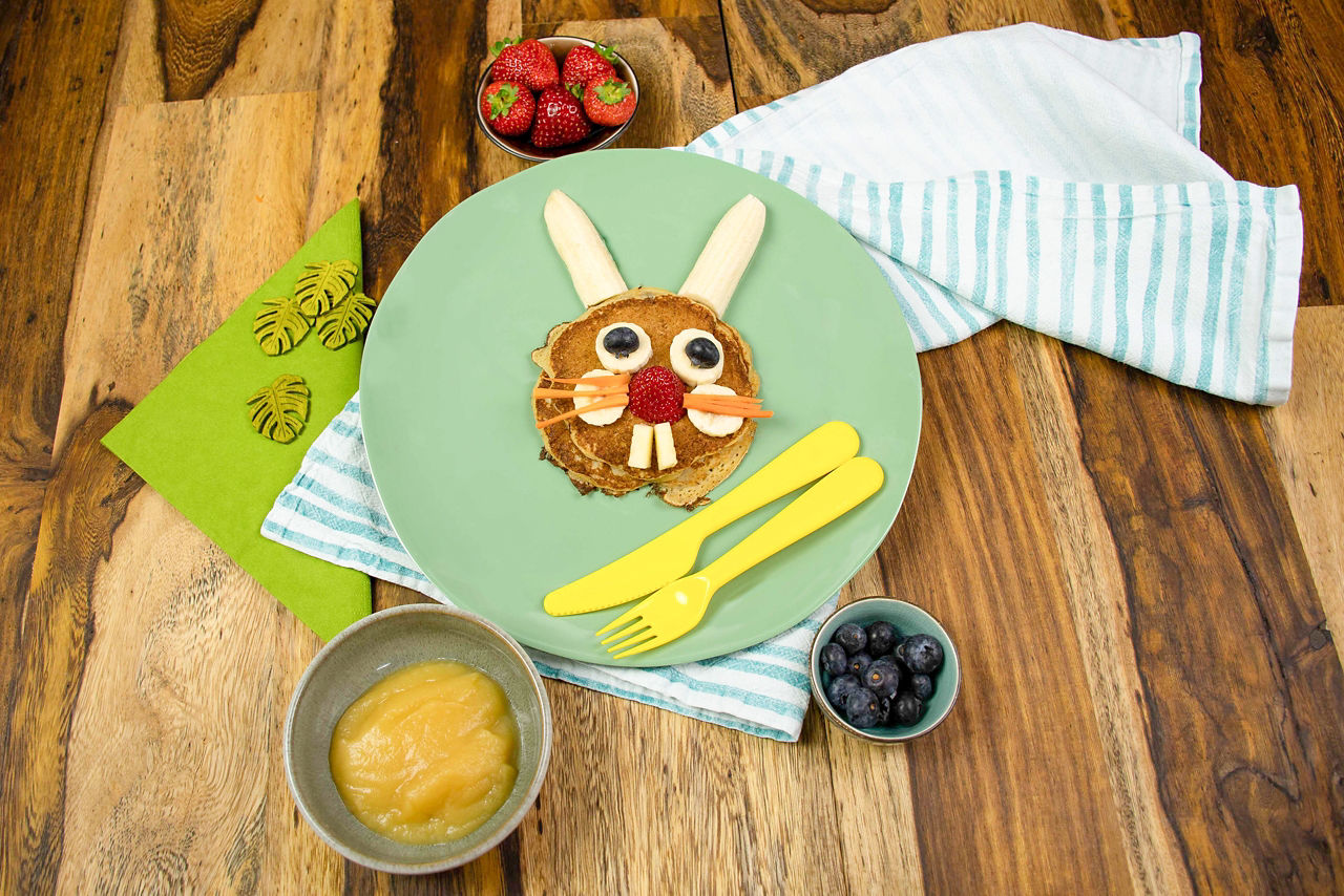 Rezeptbild Baby Pfannkuchen mit 7-Korn Getreidebrei Website Header Visual