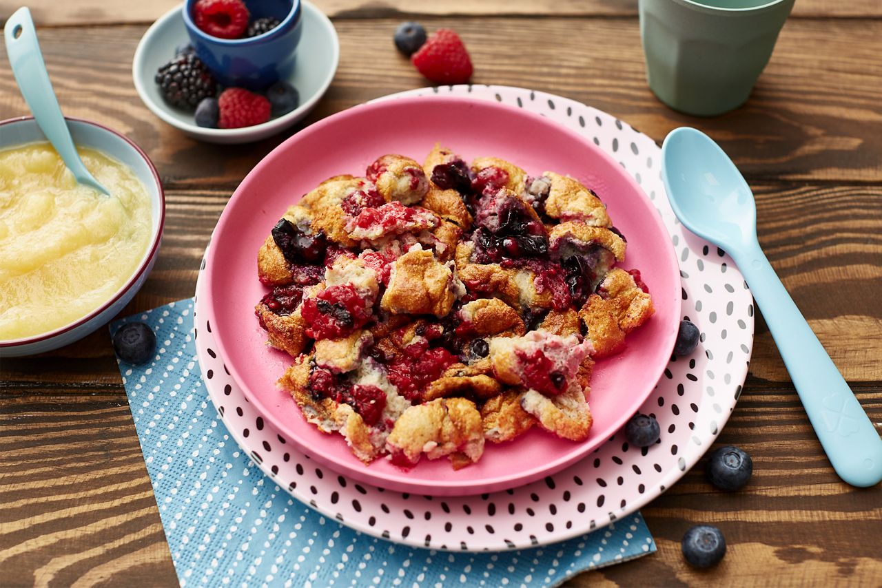 Kaiserschmarrn mit Himmbeere Blaubeere und Heidelbeere
