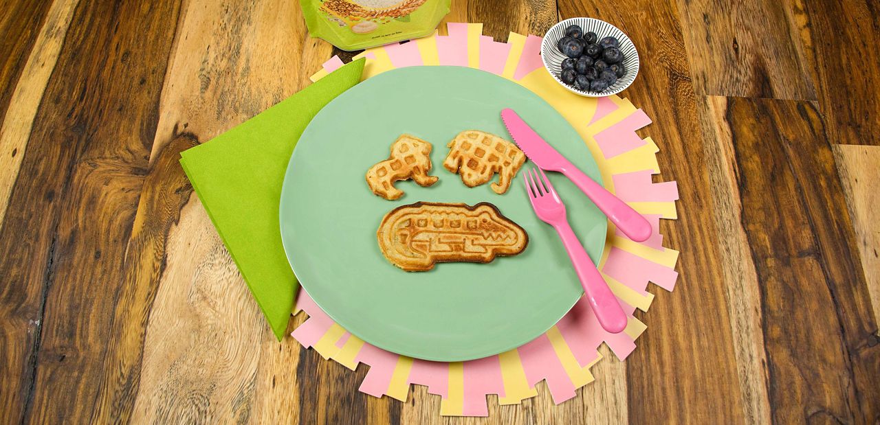 Waffeln im Tiermuster