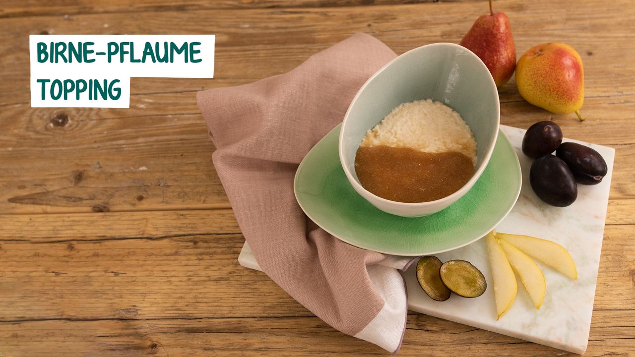 Birne Pflaume Topping