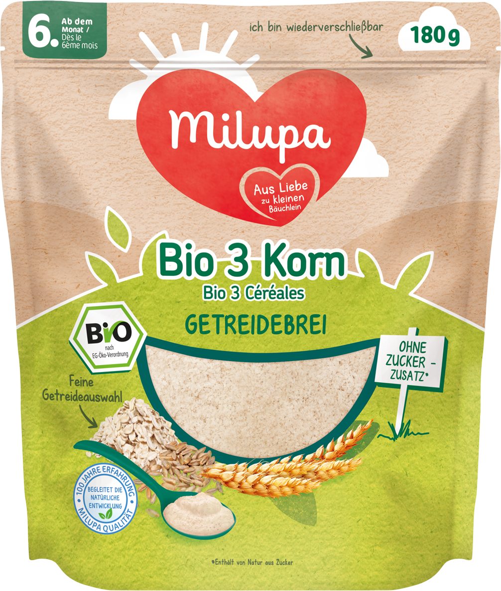 3 Korn Getreidebrei Packshot ab 6 Monaten