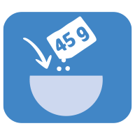 Illustration 45 Gramm Mengenangabe blau