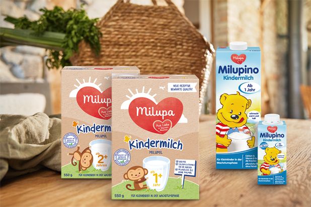 Kindermilch 1 Pulver und trinkfertig und Milupino 