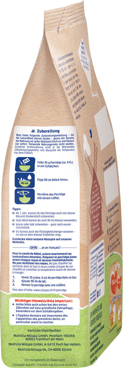 Pof kinder porridge hafer fruechte right milupa