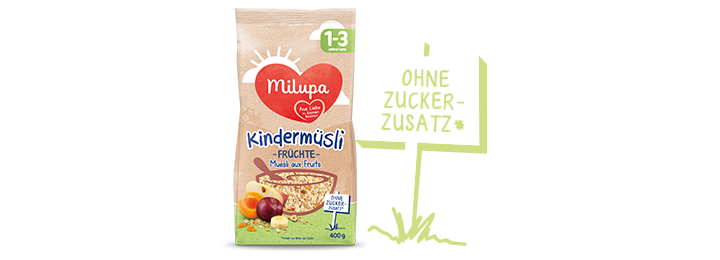 Milupa Kindermüsli Früchte ohne Zuckerzusatz Illustration