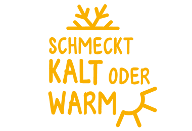 Illustration schmeckt warm oder kalt gelb