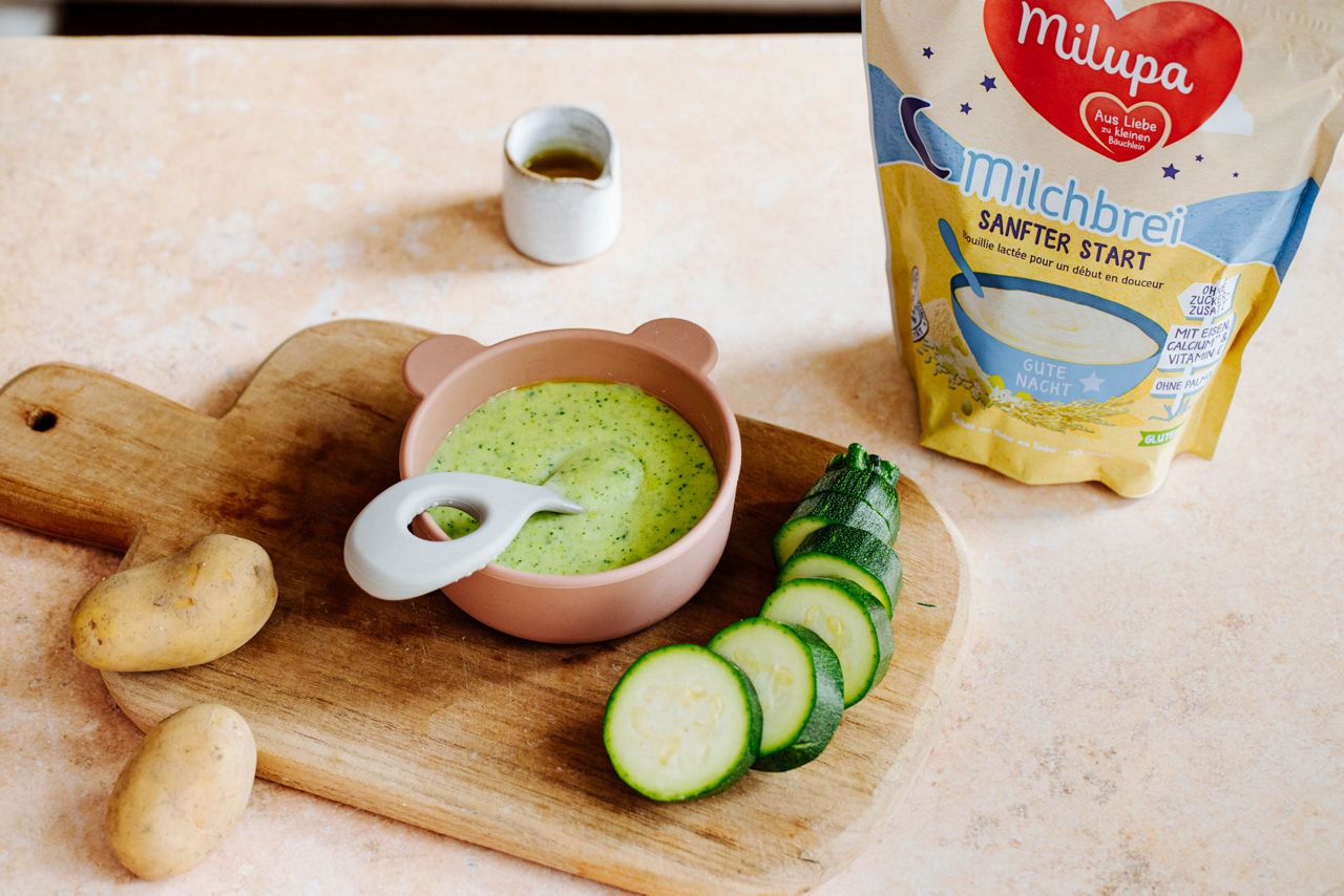 Zucchini Brei mti Kartoffel