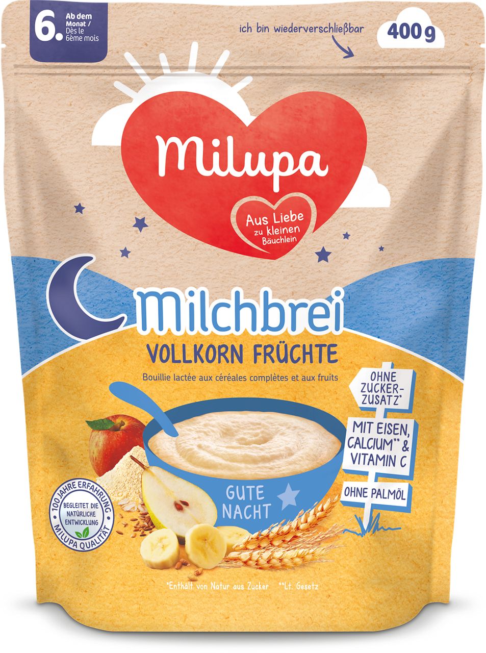 Milupa Milchbrei Vollkorn Früchte