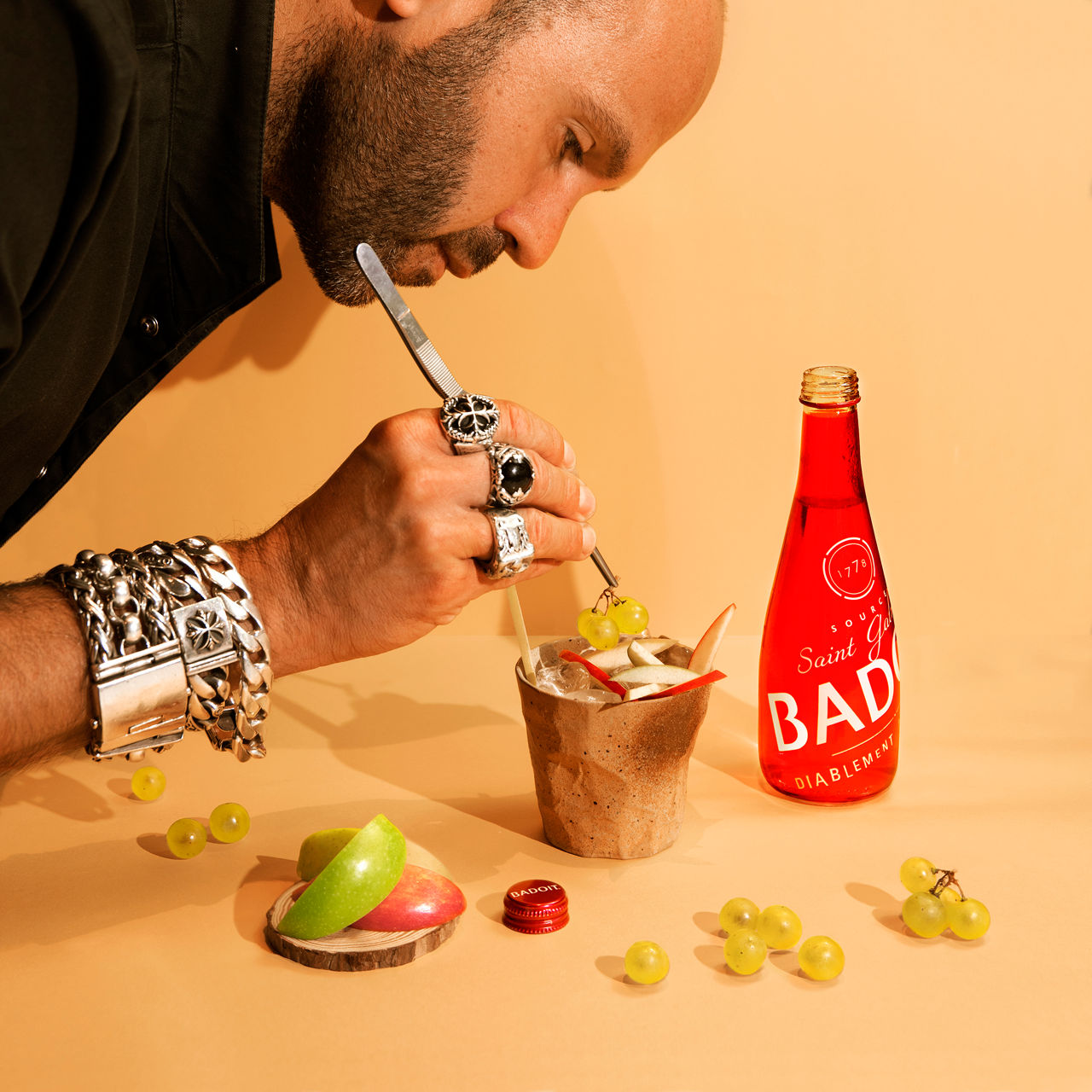 Divers formats de bouteilles de Badoit en verre