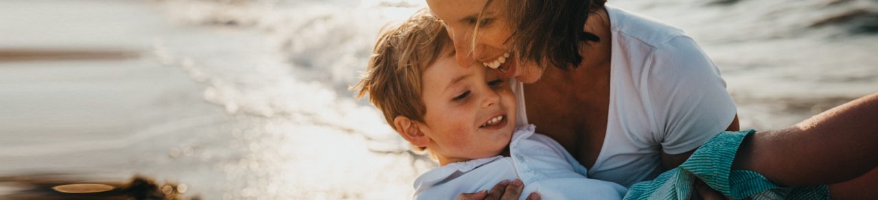 mother holding child