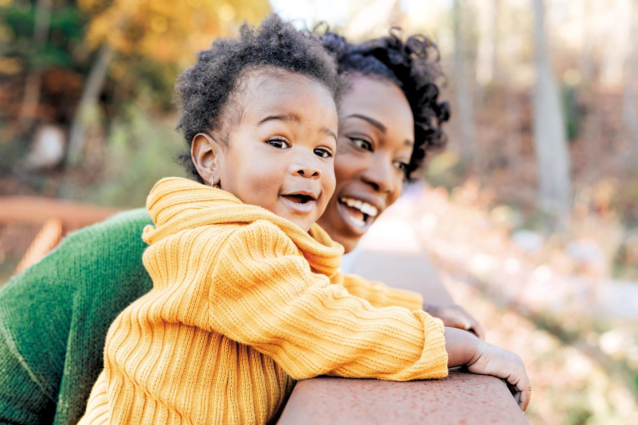 Mum and baby in nature