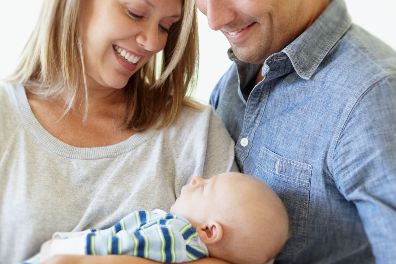 mom and baby and dad