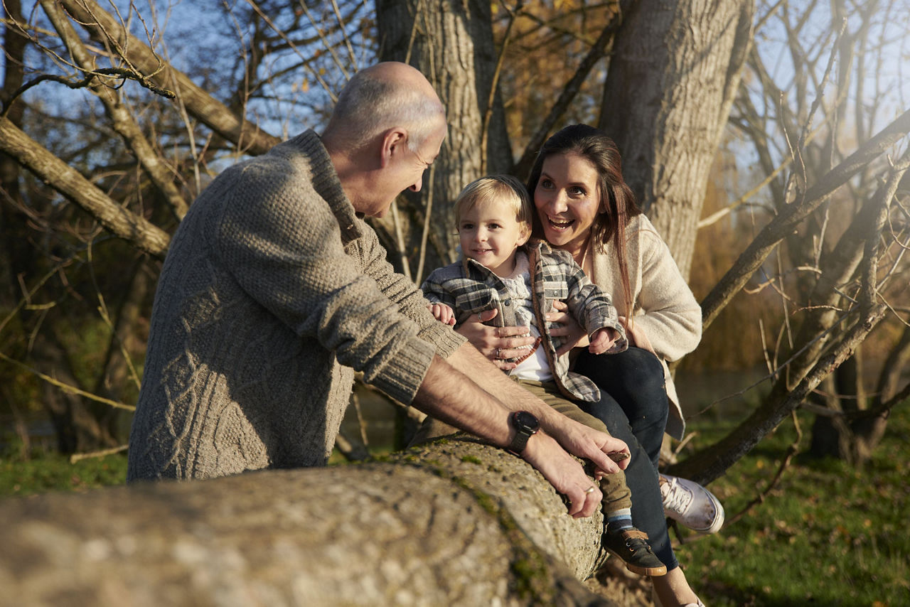 Nutricia grandfather playing with his family