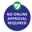 No online approval required sticker image
