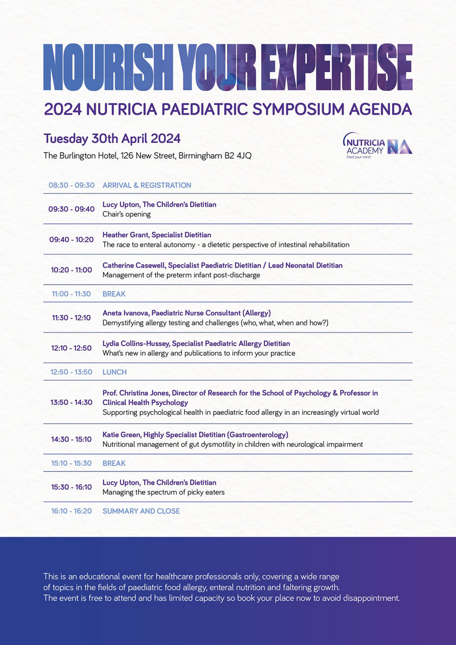 Nutricia Paediatric Symposium Agenda 2024