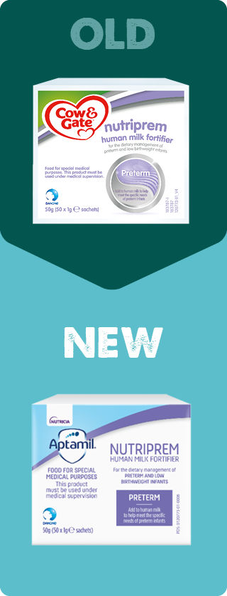 Nutriprem Human Milk Fortifier - Old vs. New design