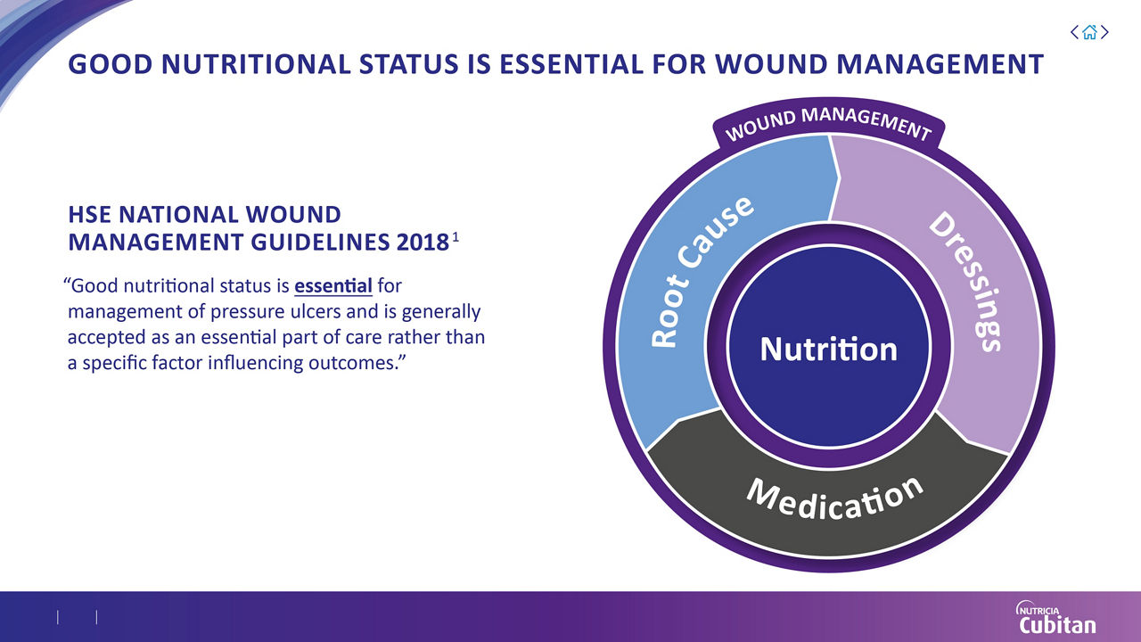 Nutritional status for wound management diagram
