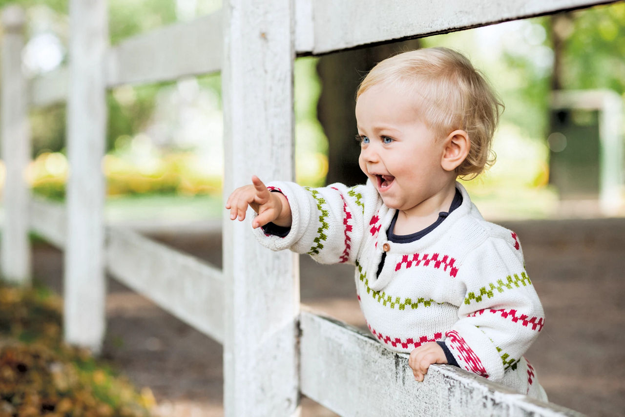 Toddler smiling