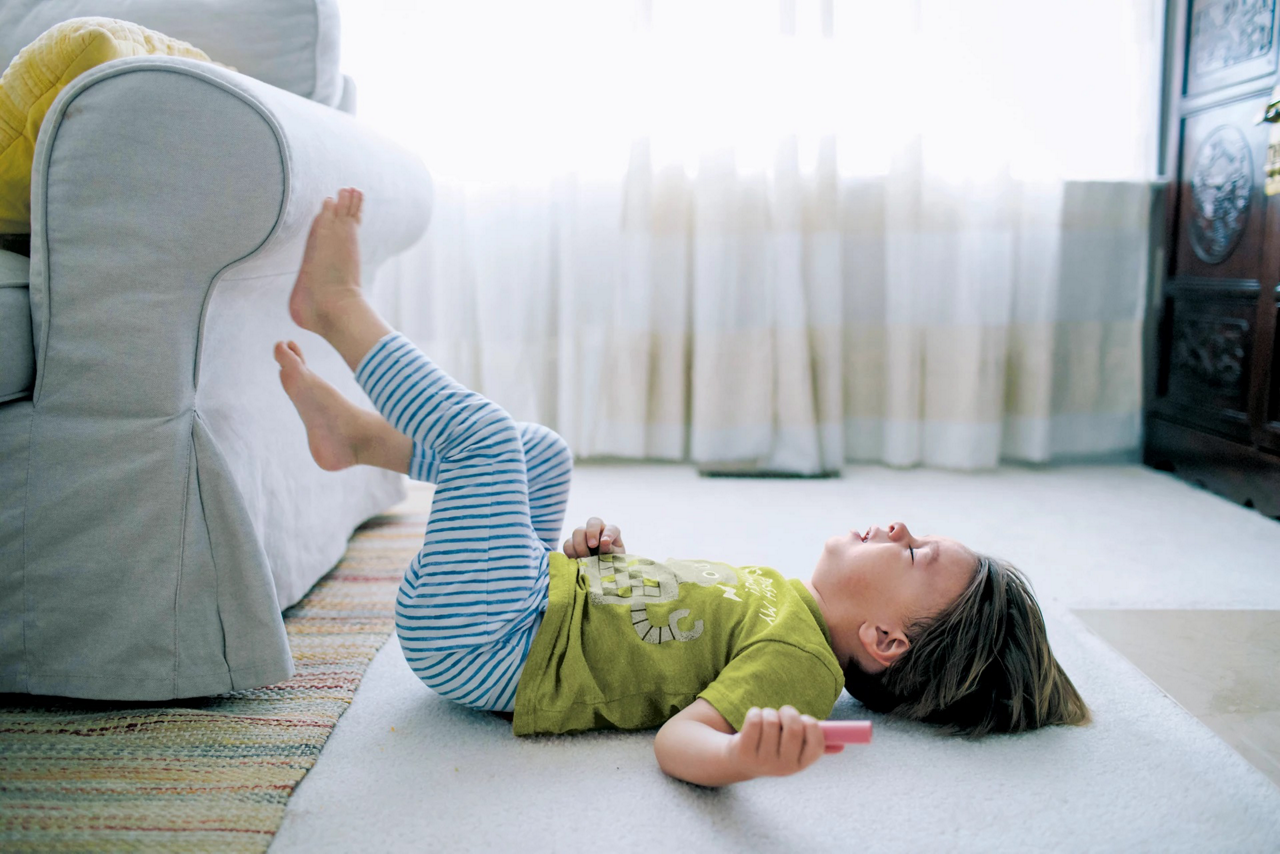 toddler on floor