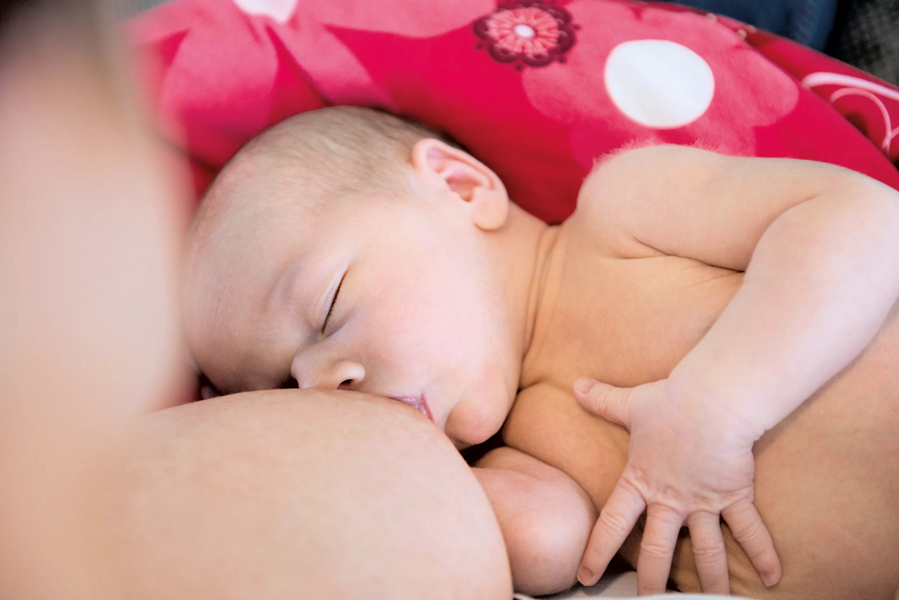 baby breastfeeded
