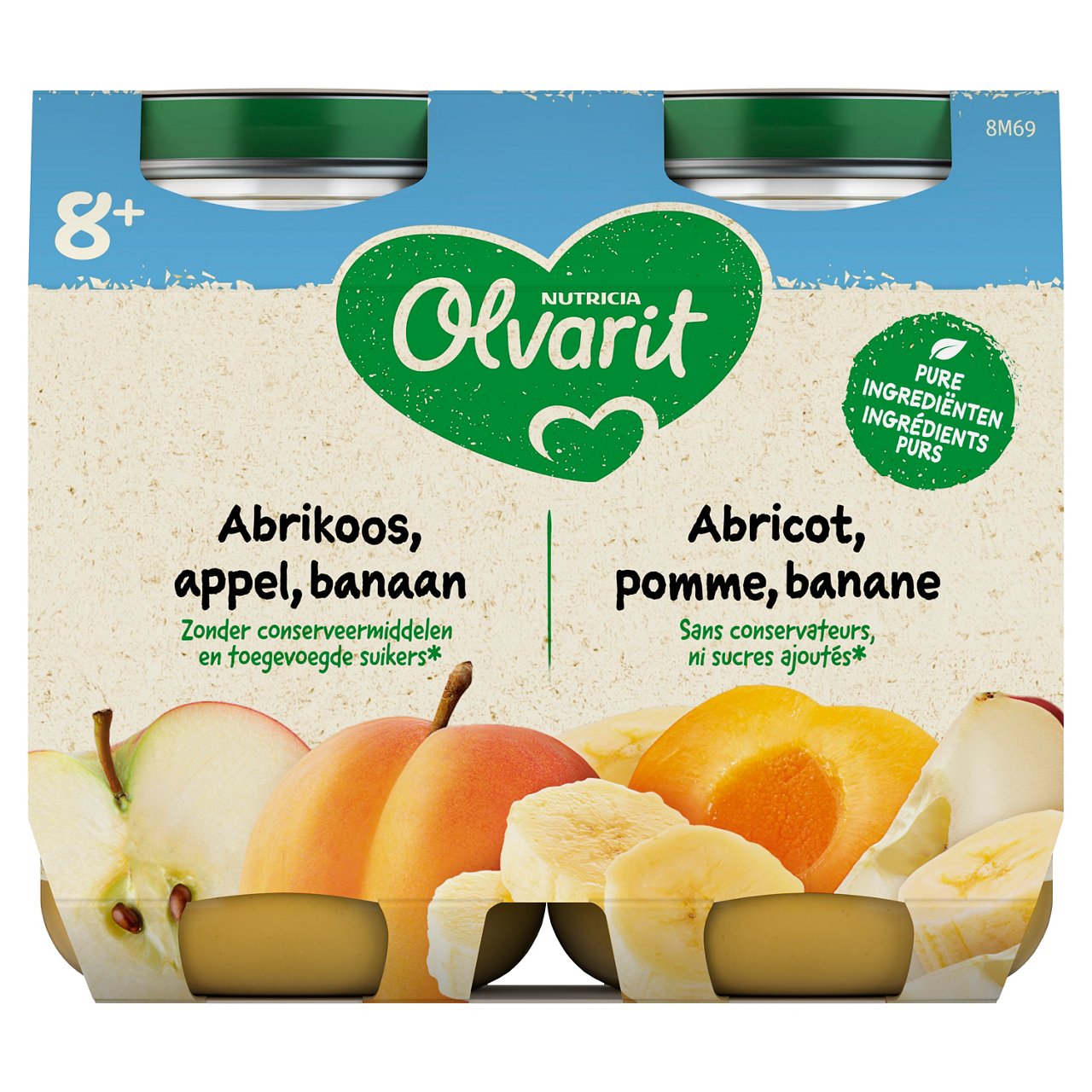 JAR 2X200G OLV APRICOT APPLE BANANA - FOP - 190173- 8591119003096