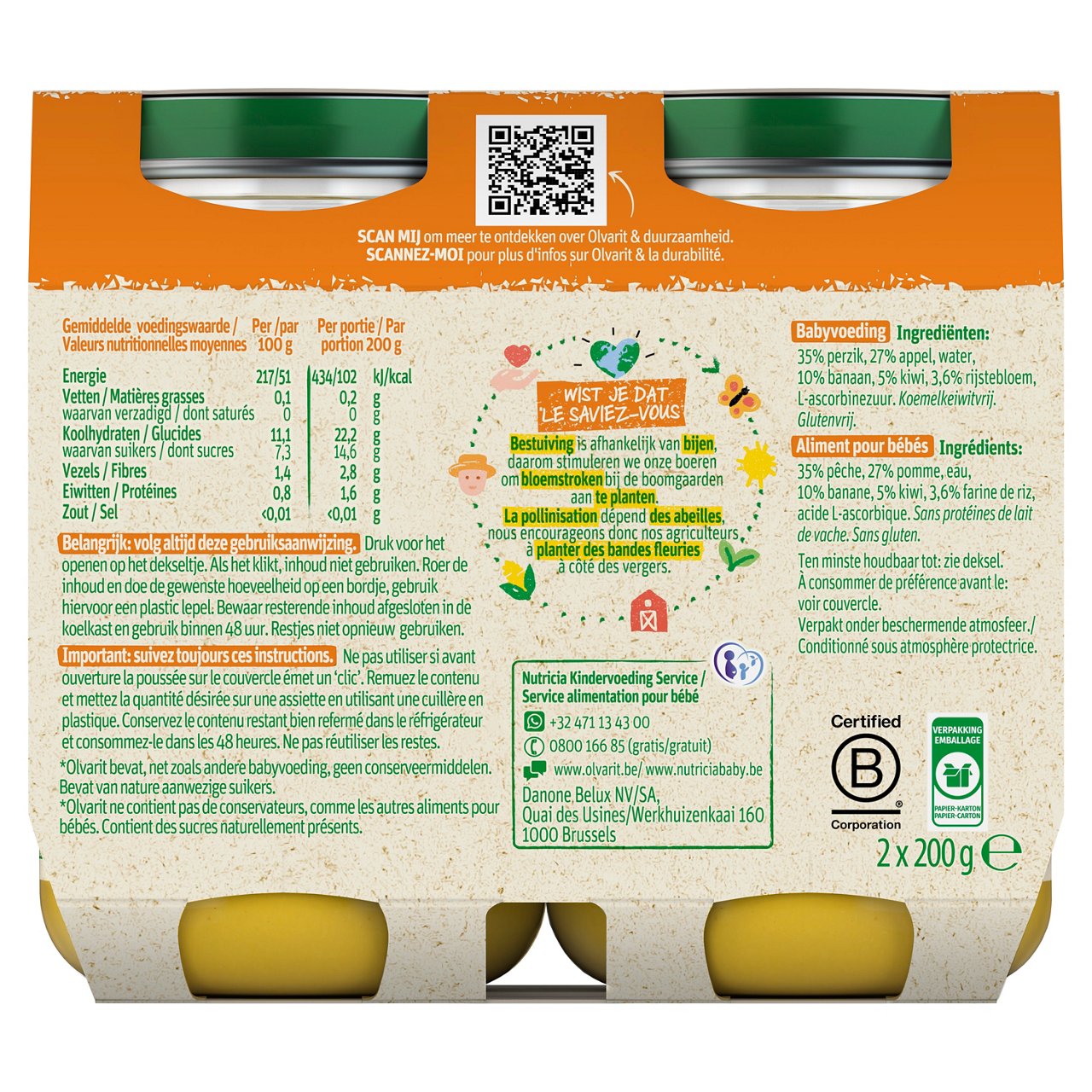 JAR 2X200G OLV PEACH BANANA KIWI  - BOP - 190159 - 8591119002402