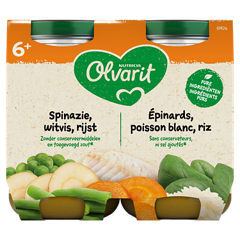 Olvarit Epinards poisson blanc riz
