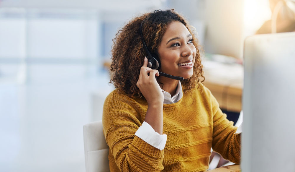 A woman on the phone 