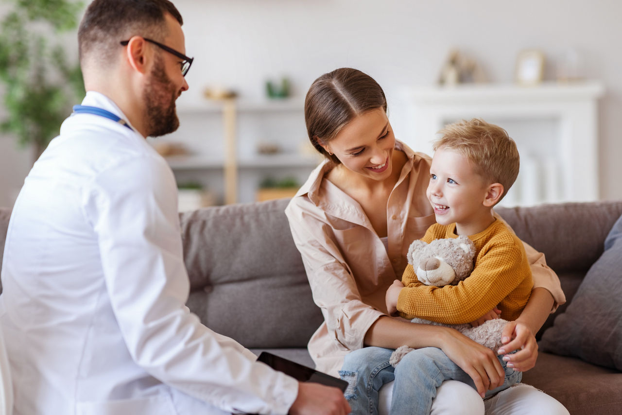 happy little child boy patient with his mother at the reception of a friendly pediatrician family doctor family pediatrician
; Shutterstock ID 1847903398; purchase_order: PR2132392; job: OMG1045349; client: Danone Healthcare; other: 48