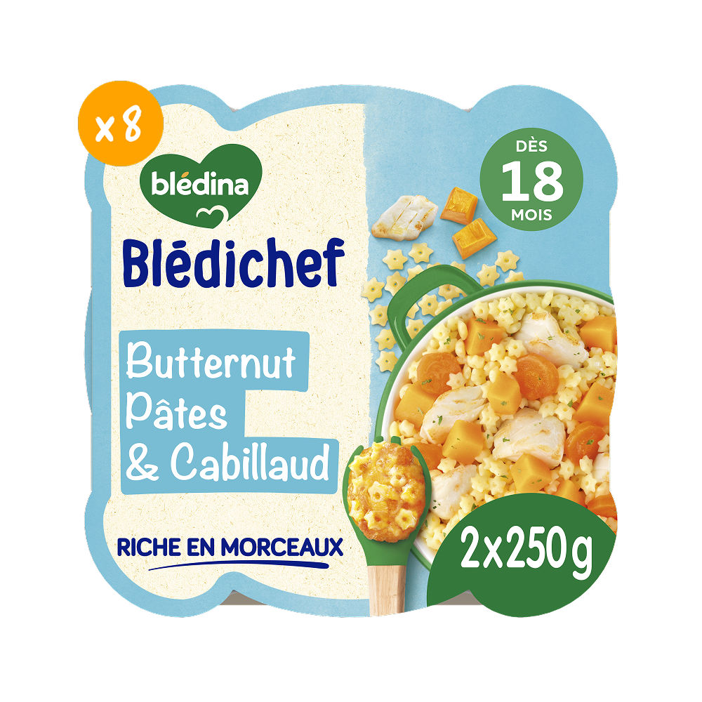 Blédichef - Butternut Pâtes Cabillaud - Lot x8