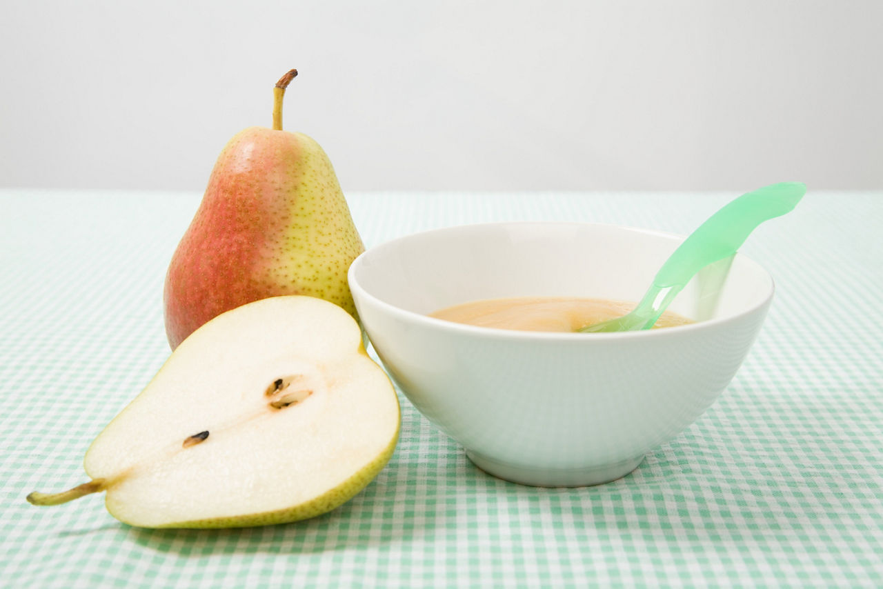 Baby eating from a bowl