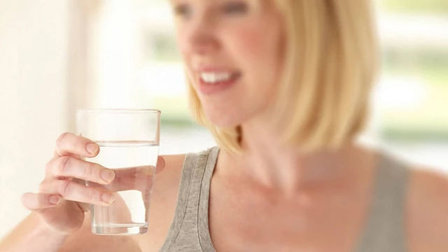 Woman drinking water