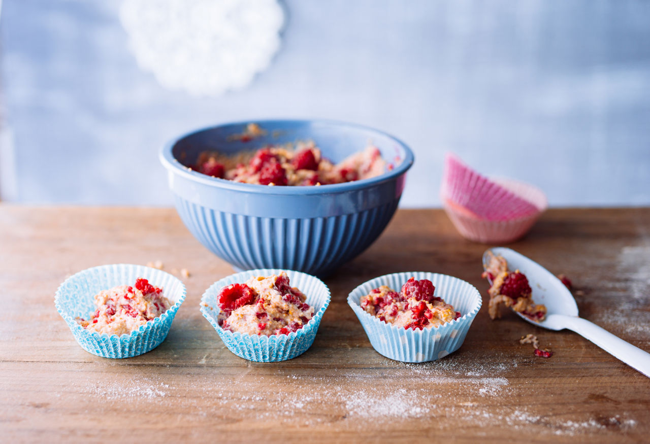 preparing muffins