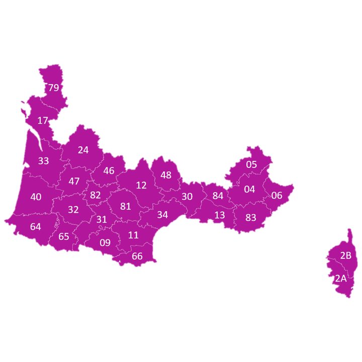 image département région sud