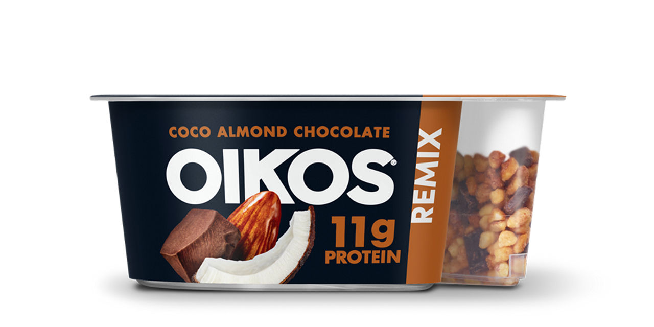 Oikos Remix Coco Almond Chocolate Flavored Nonfat Greek Yogurt with Mix-ins