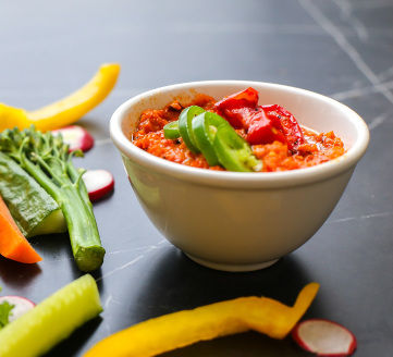 Red pepper hummus salad